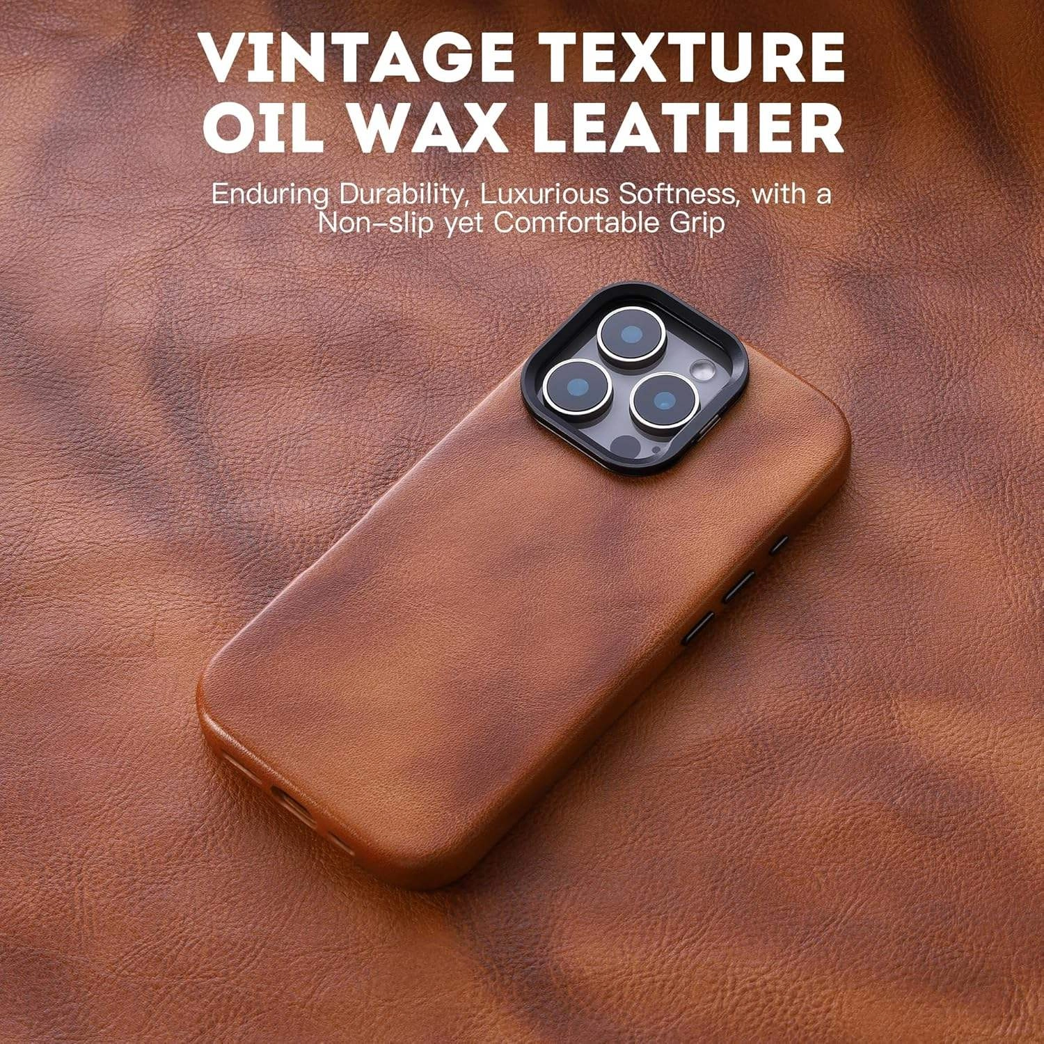 Oil Wax Leather Stand Case