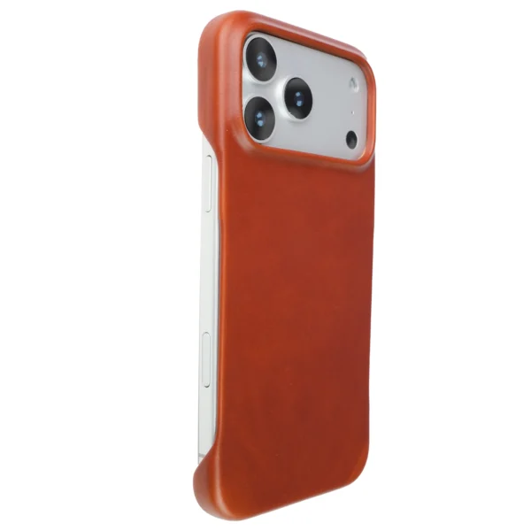 Slim Open Sides Waxed Leather Phone Case