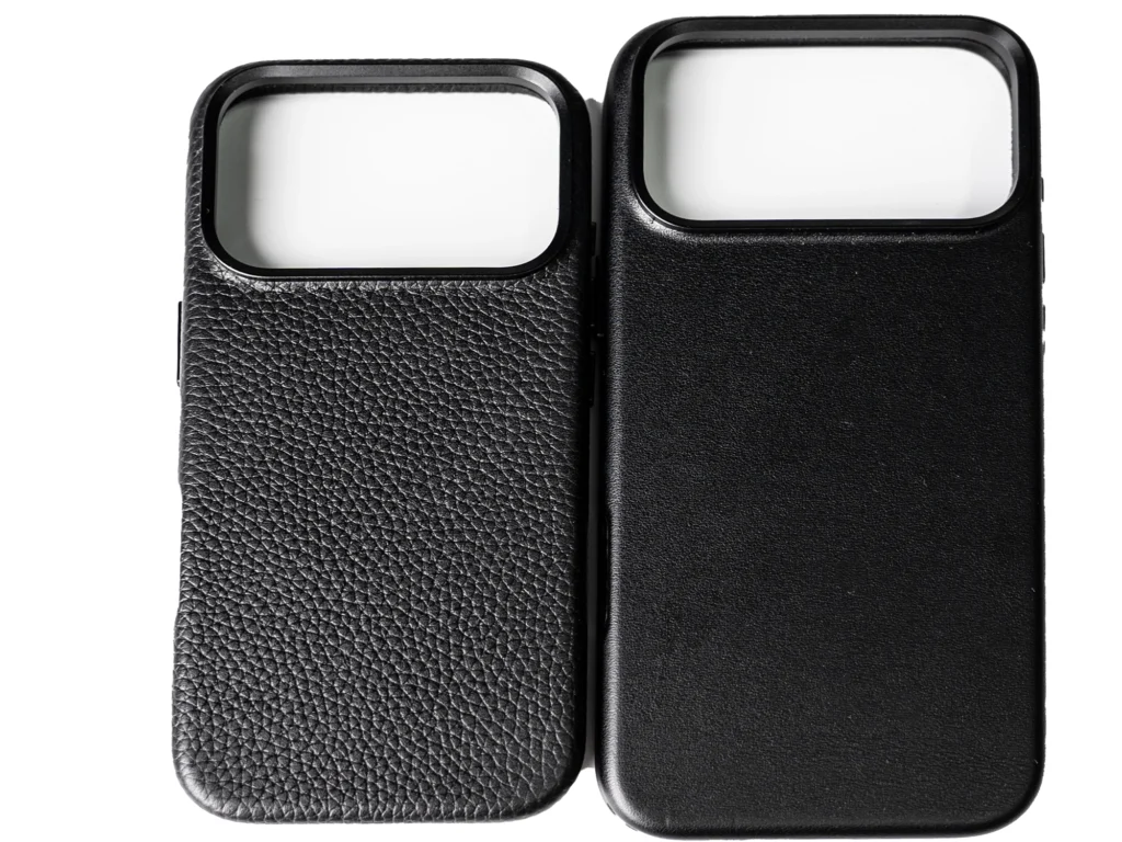 pebbled leather phone case vs smooth leather phone case