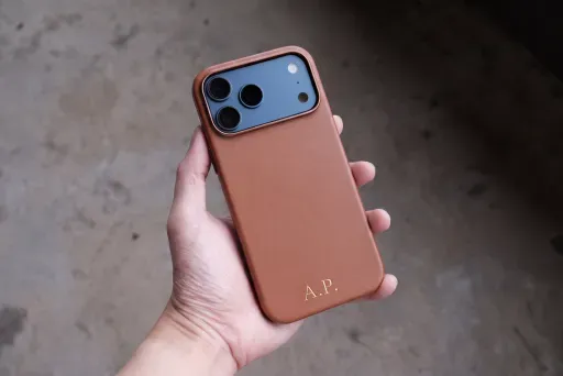Leather Phone Case with Initials