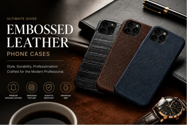 Embossed leather phone cases