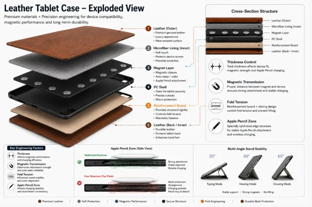 Leather Tablet Case Exploded View