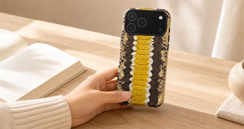 Python leather phone case
