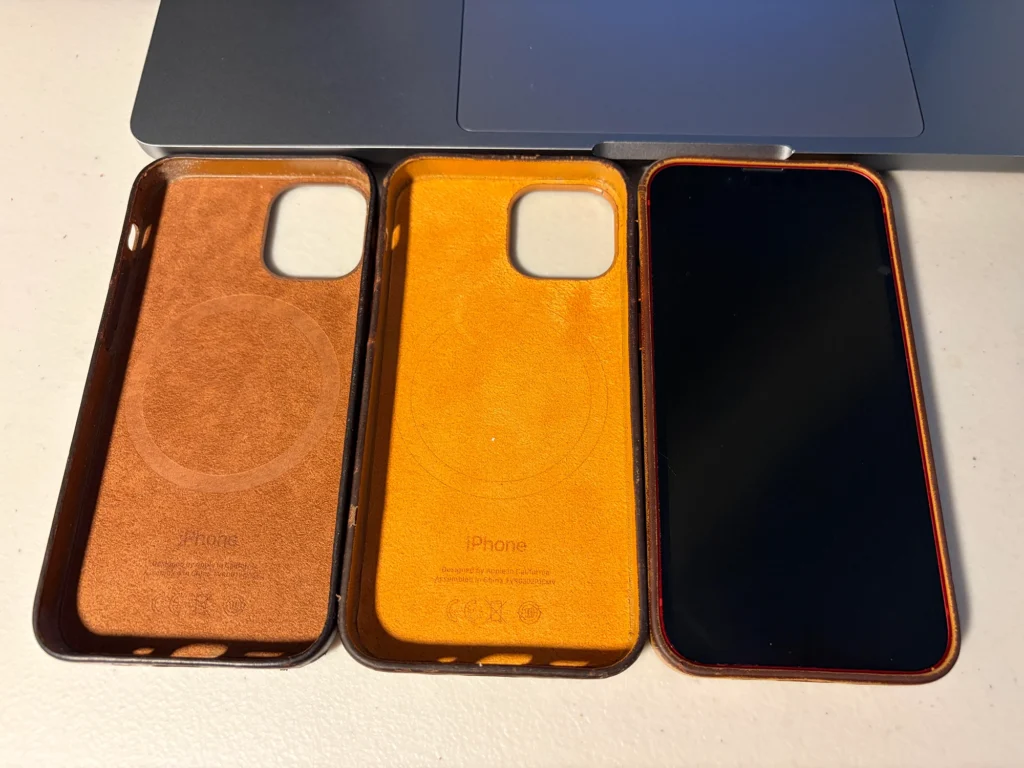 three apple iphone leather-cases-from 2020-2021 in regular-