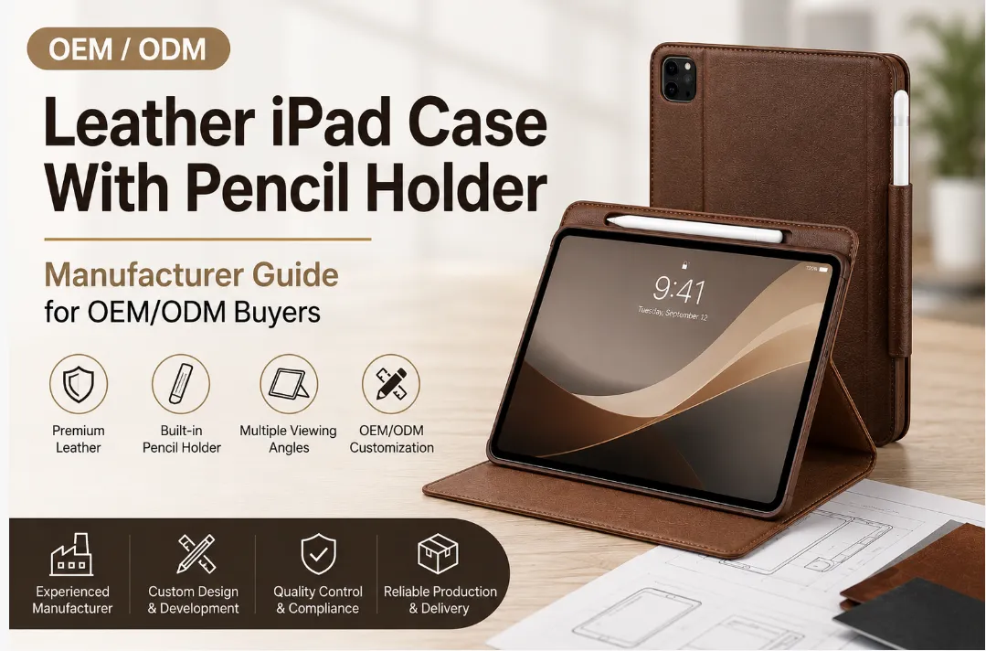 Leather iPad Case With Pencil Holder Manufacturer Guide for OEMODM Buyers