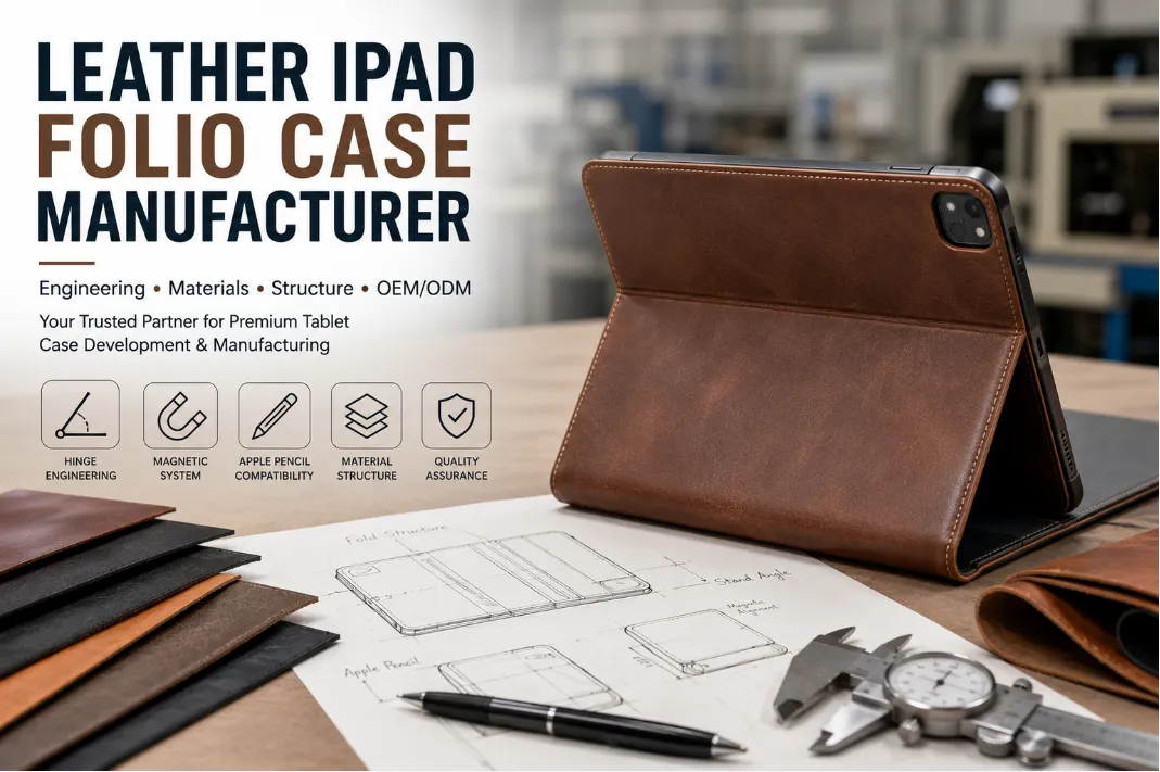 Leather iPad Folio Case Manufacturer