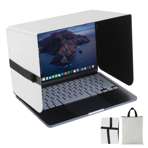 Foldable Laptop Sun Shade & Privacy Shield - Fits 13-14'' Laptop