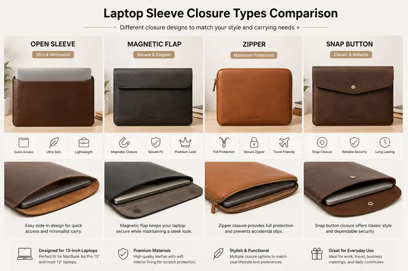Laptop Sleeve Closure Types Comparison