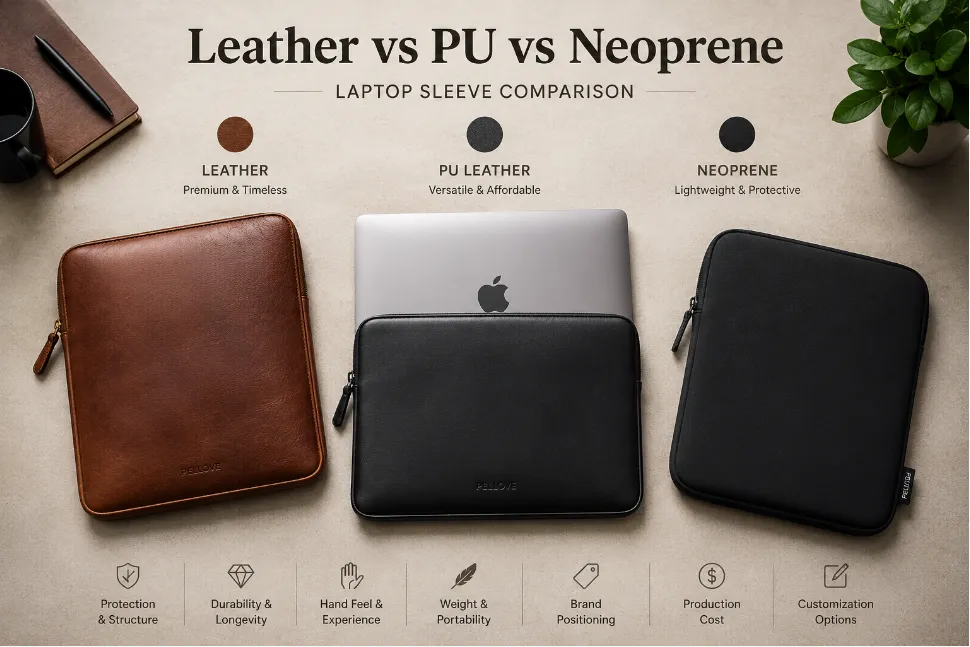 Leather vs PU vs Neoprene Laptop Sleeve Comparison
