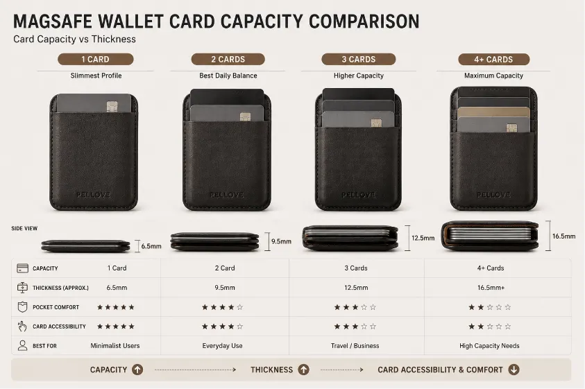 MagSafe wallet card capacity comparison