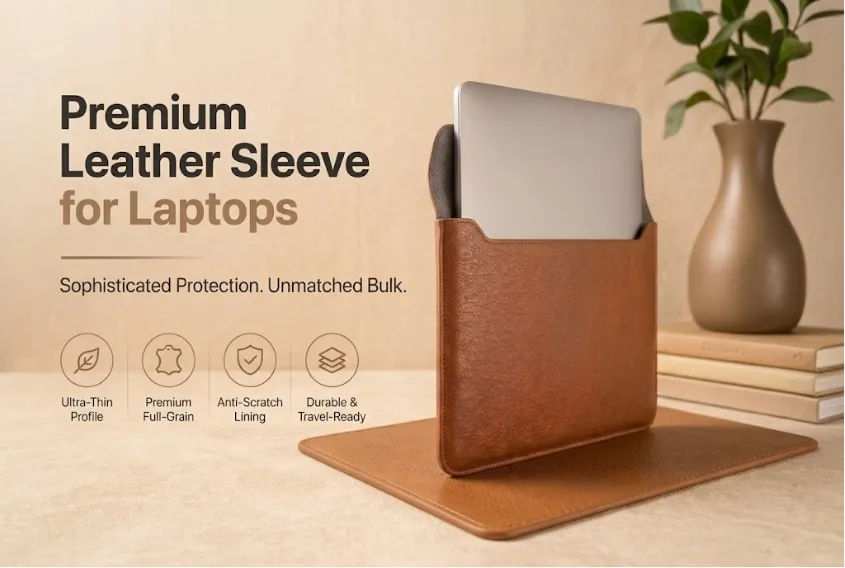 Premium leather sleeve for Laptops
