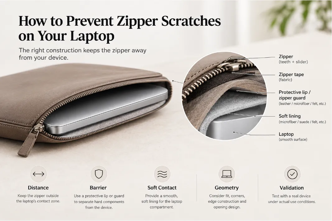 How to Prevent a Laptop Sleeve Zipper From Scratching Your Laptop